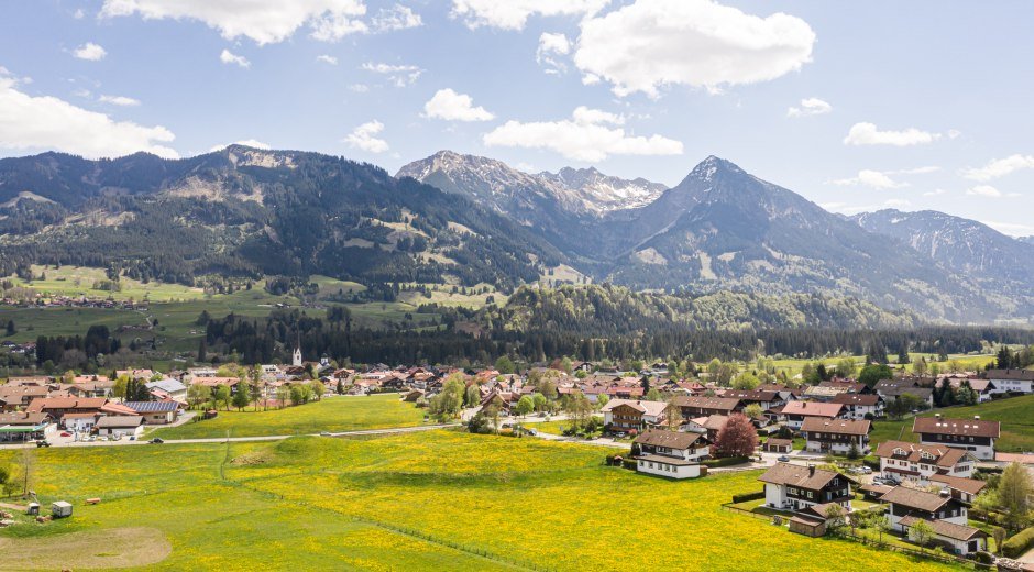 Blick vom Imbergweg auf Fischen und das Rubihorn © Tourismus Hörnerdörfer, F. Kjer