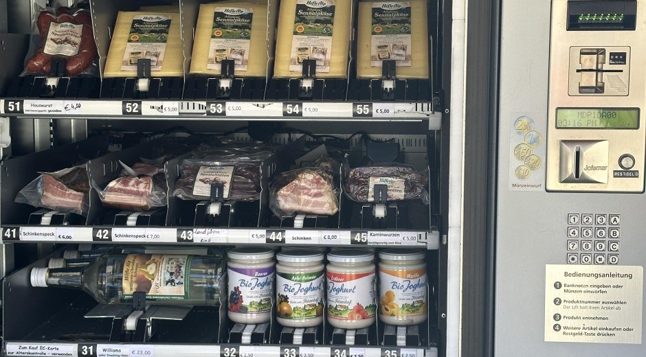Höfle-Alp Lebensmittelautomat © Tourismus Hörnerdörfer