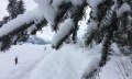 Kurzer Pfad durch den Schnee zur Wittelsbacher Höhe bei Schweineberg