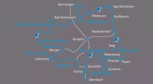 Erlebnisräume und Etappen der Radrunde Allgäu © Allgäu GmbH