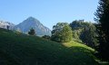 Die Schöllanger Burgkirche und das Rubihorn thronen über Fischen im Allgäu © Tourismus Hörnerdörfer, T. Kiesling
