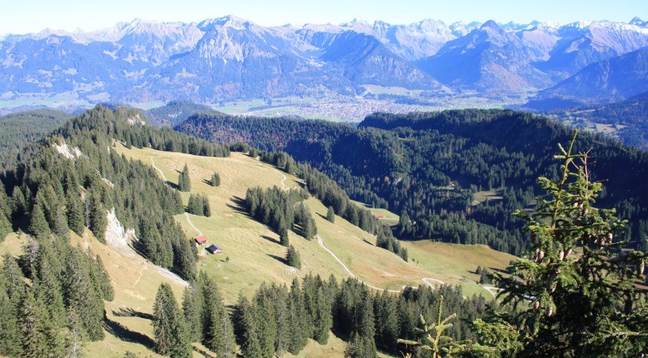 Blick vom Besler auf die Oberstdorfer Berge © Tourismus Hörnerdörfer GmbH