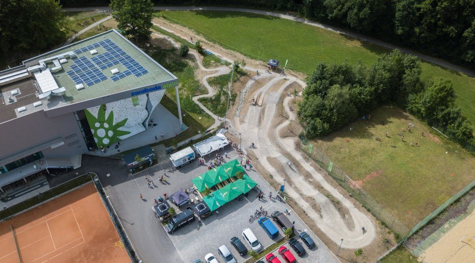 Vogelperspektive auf das Kletterzentrum Kempten © swoboda alpin