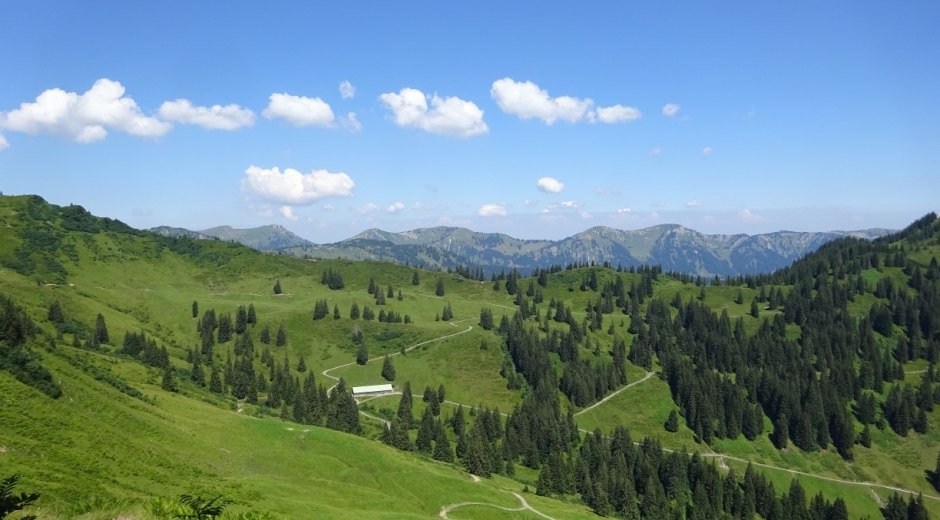 Panoramablick hoch über Bolsterlang im Allgäu © Tourismus Hörnerdörfer, S. Salzberger