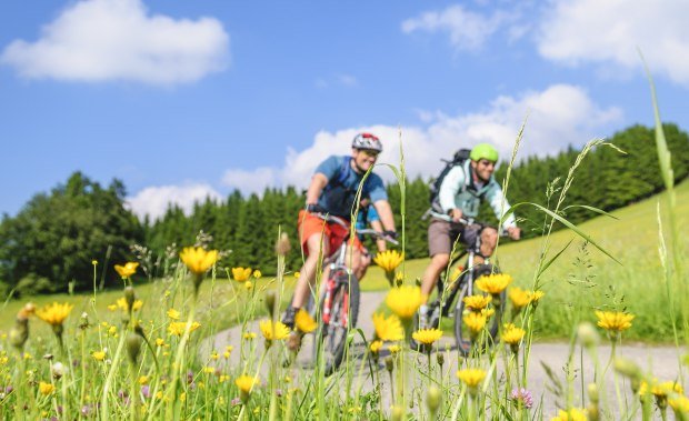 Fahrradtour im Frühjahr durch die oberallgäuer Landschaft mit dem Mountainbike © Alexander Rochau