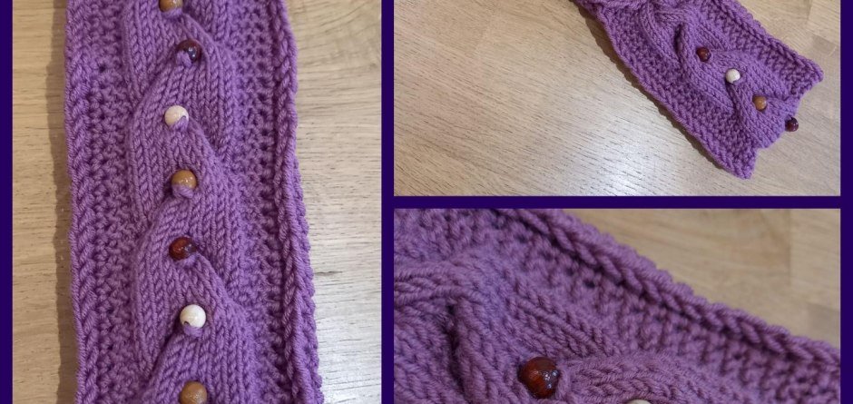 Stirnband mit eingestrickten Perlen © Meyenbären