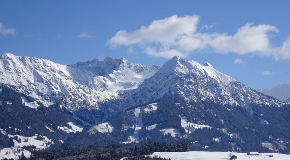 Blick auf die Allgäuer Alpen © Tourismus Hörnerdörfer, S. Salzberger