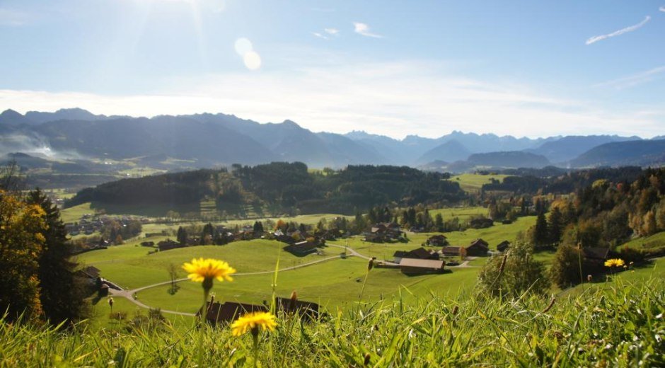 Aussicht auf Hüttenberg bei Ofterschwang © Tourismus Hörnerdörfer, S. Nitschke