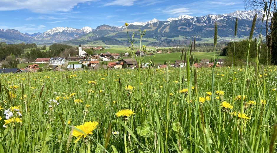 Blick auf Ofterschwang und die Sonnenköpfe © Tourismus Hörnerdörfer GmbH