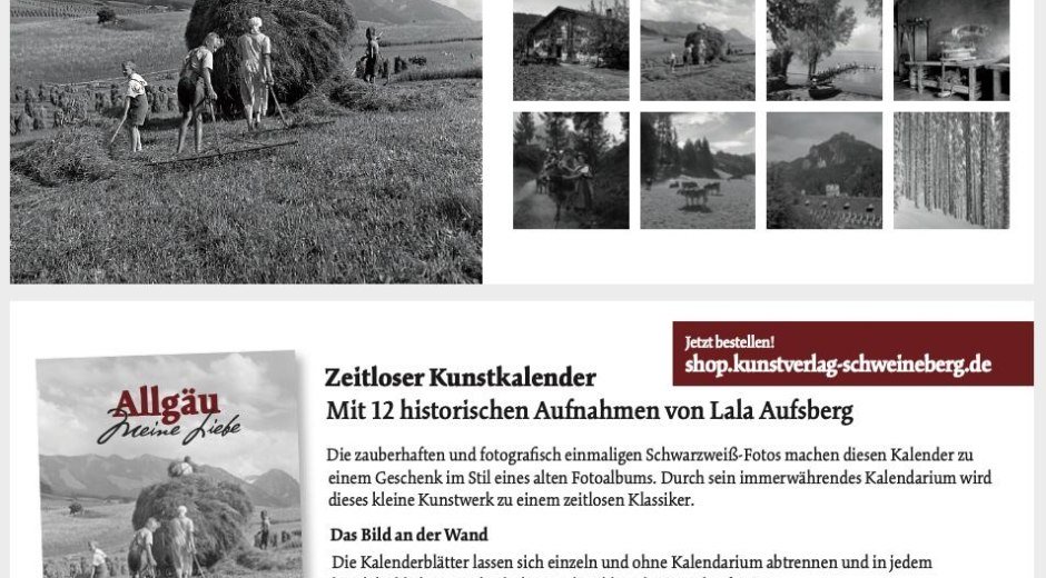 Allgäu - meine Liebe - zeitloser Kunstkalender © Kunstverlag Schweineberg
