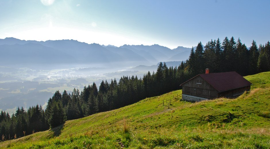 Aussicht auf den Allgäuer Hauptkamm