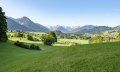 Blick vom "Malerwinkel" auf Fischen, im Hintergrund der Allgäuer Hauptkamm. © Tourismus Hörnerdörfer, ProVisionMedia