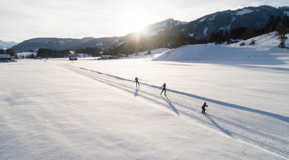 Langlaufen für die ganze Familie - Sonnenalp Loipe - Ofterschwang © Tourismus Hörnerdörfer, F. Kjer