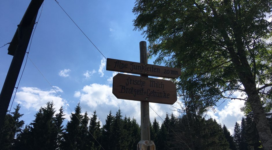Wegweiser Alpe Zunkleiten