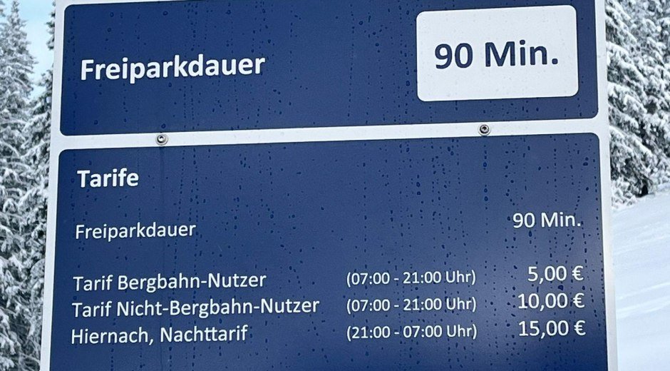 Parkplatzgebühren Grasgehren